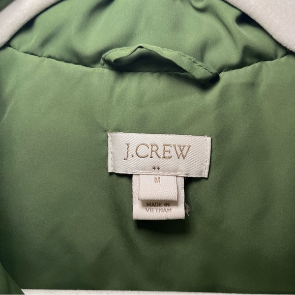 J.Crew Factory Olive Green Quilted Puffer Vest Size MEDIUM Pockets Double Zipper - Picture 3 of 13